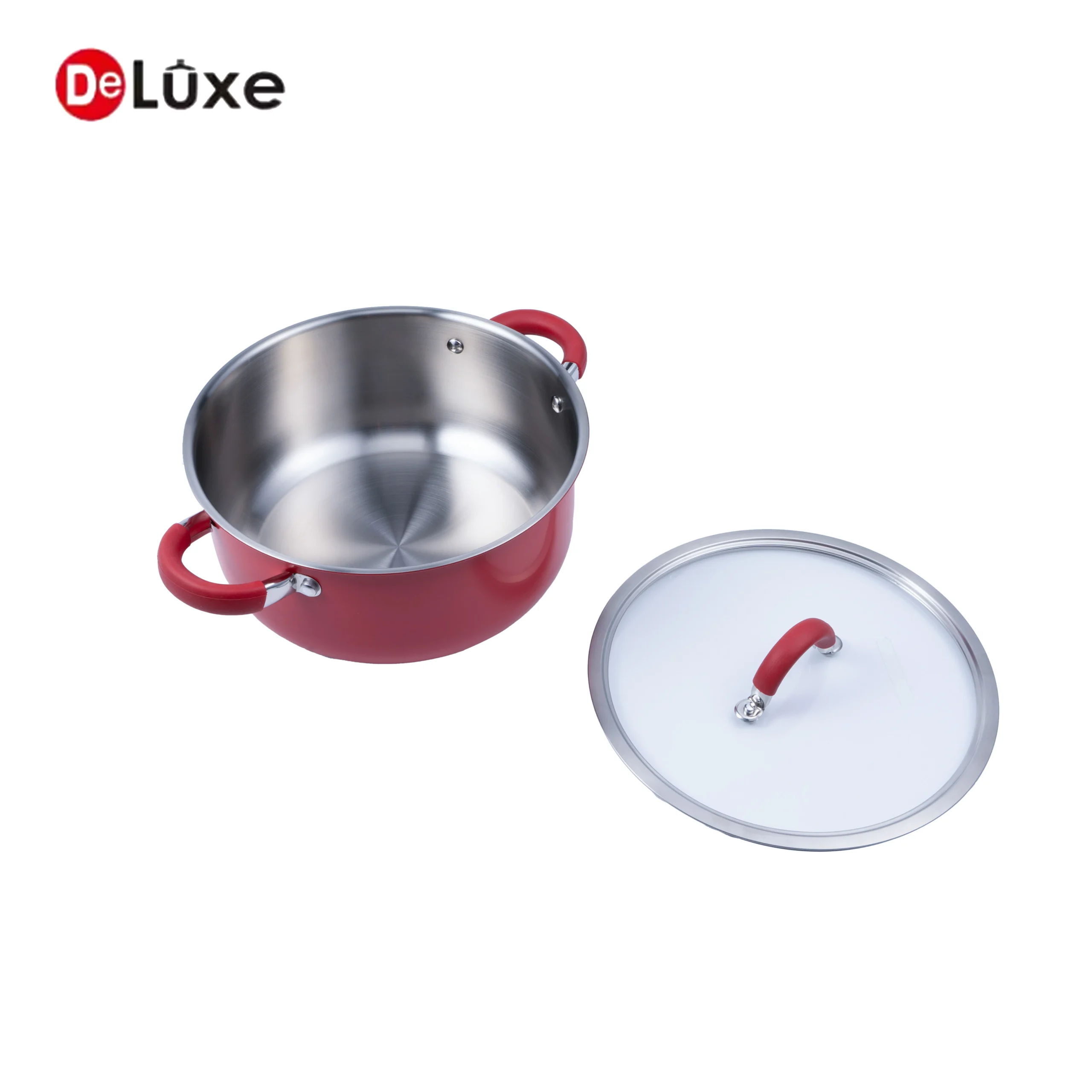 Deluxe rose stainless steel stock pot lid detail
