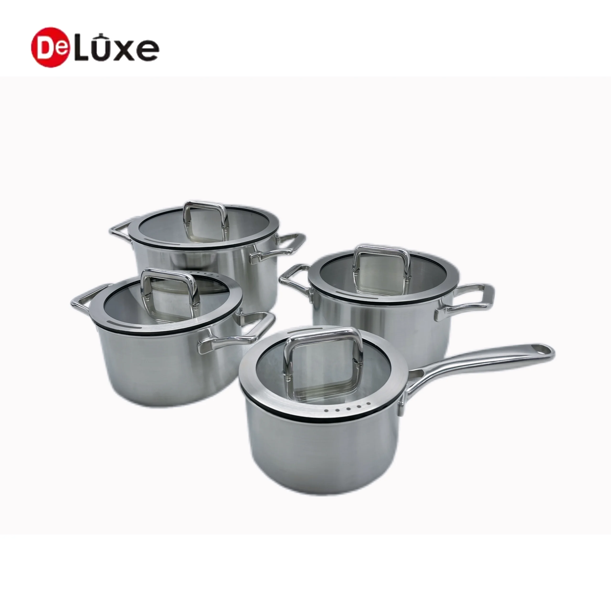 deluxe 3 layers full set stainless steel kitchen cookware