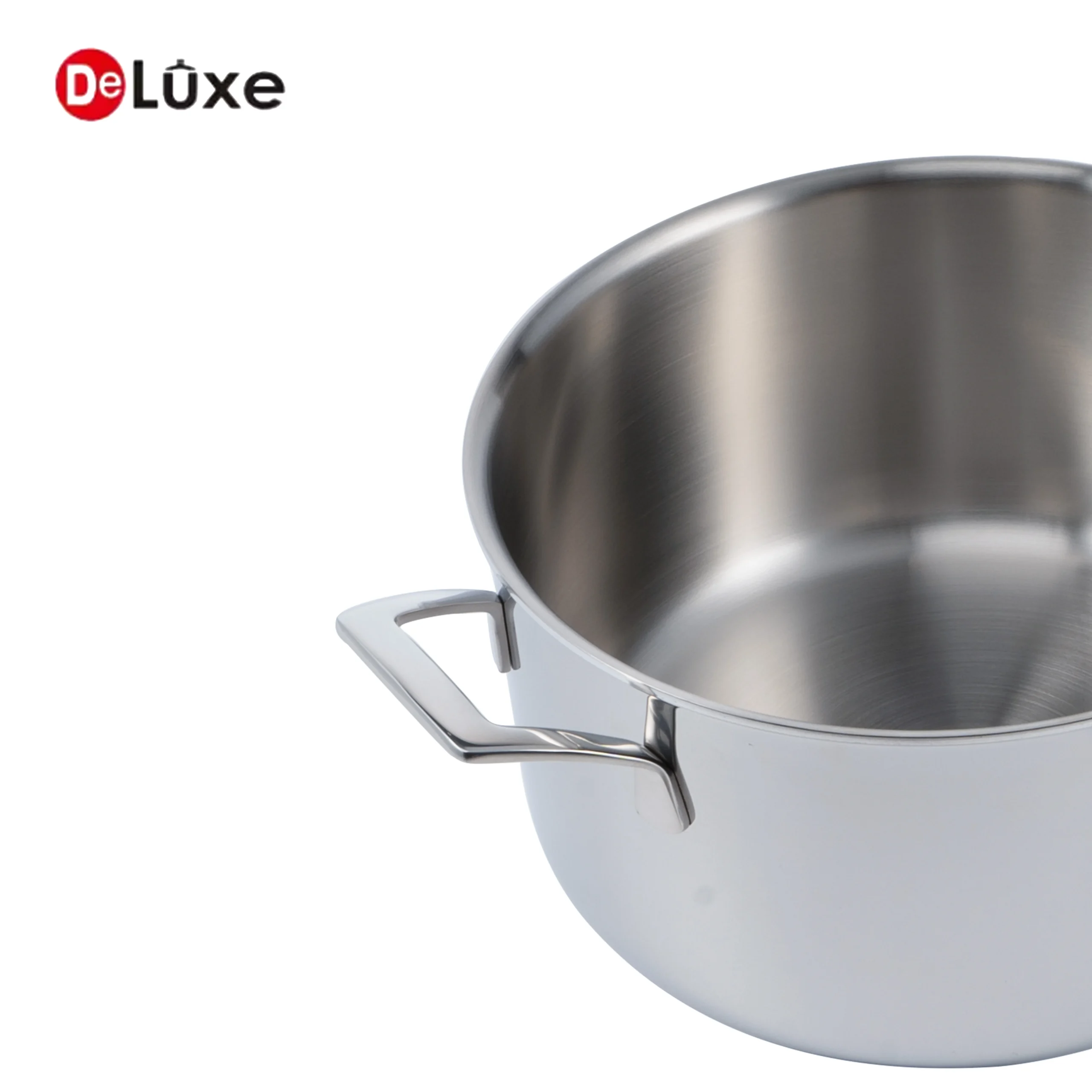 Deluxe 3-layer stainless steel stock pot with cast stainless steel handle