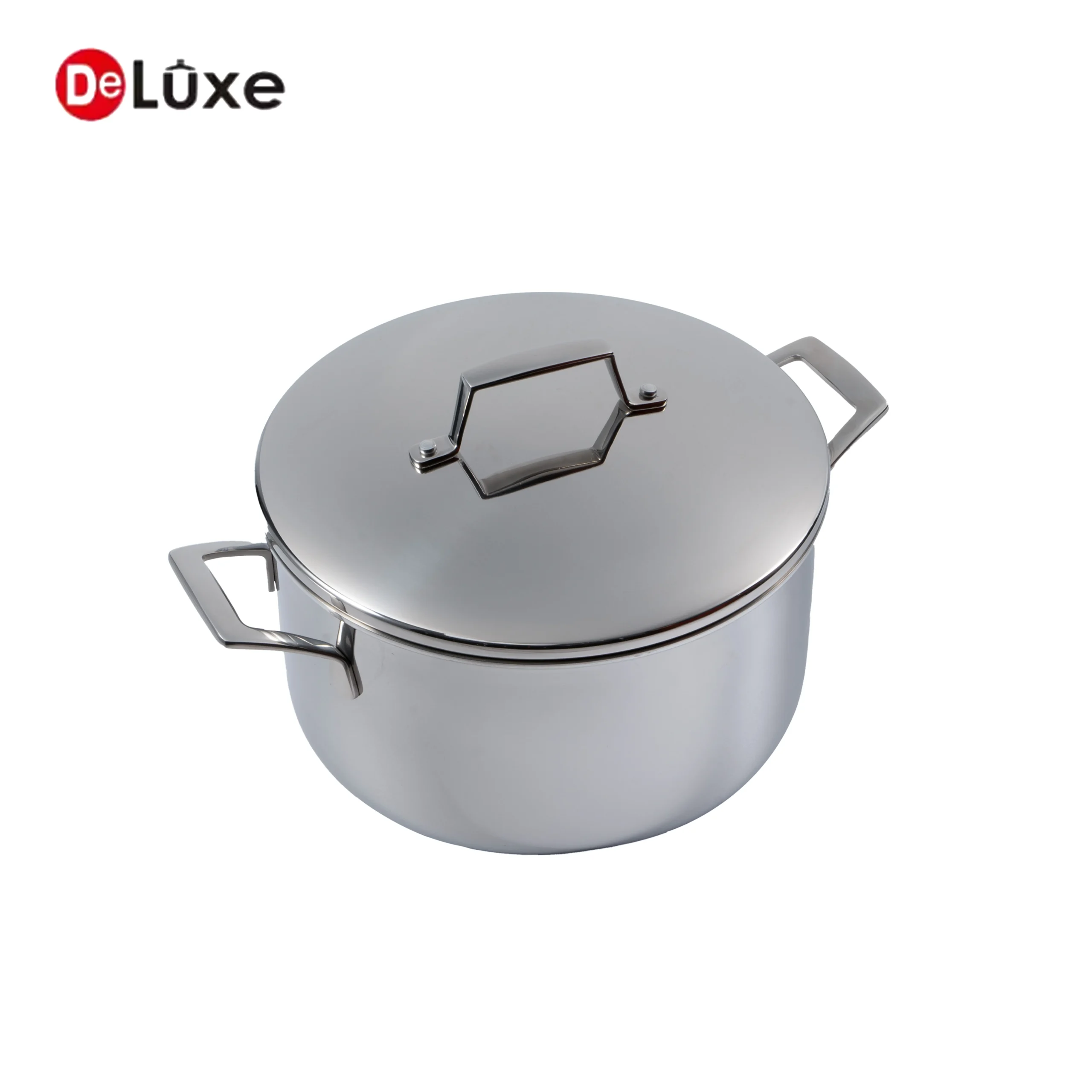 Deluxe 3-layer 304 stainless steel stock pot with one-piece stainless steel lid, OEM & ODM custom solutions