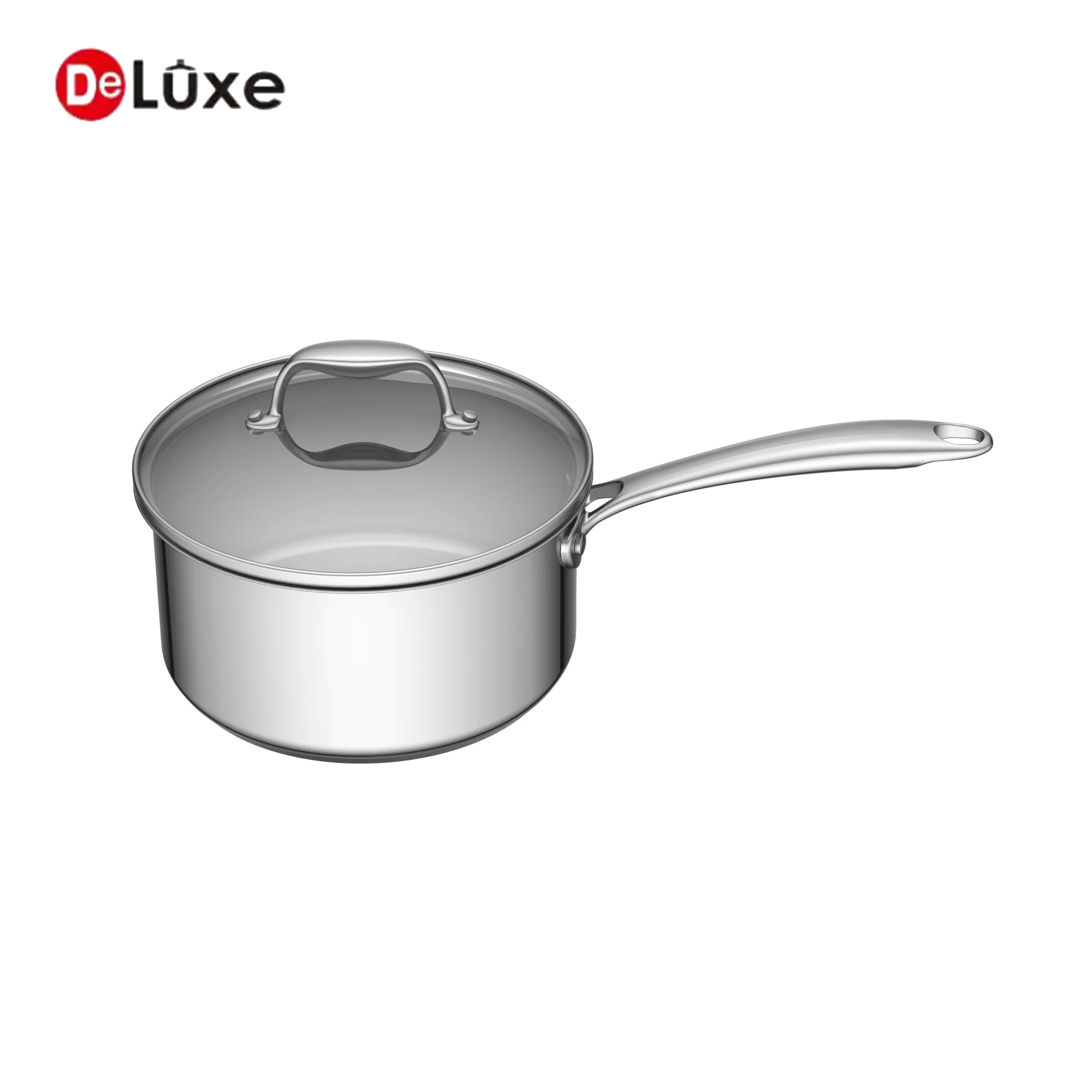 Deluxe 3 Ply Composite Stainless Steel Straight Saucepan Side View
