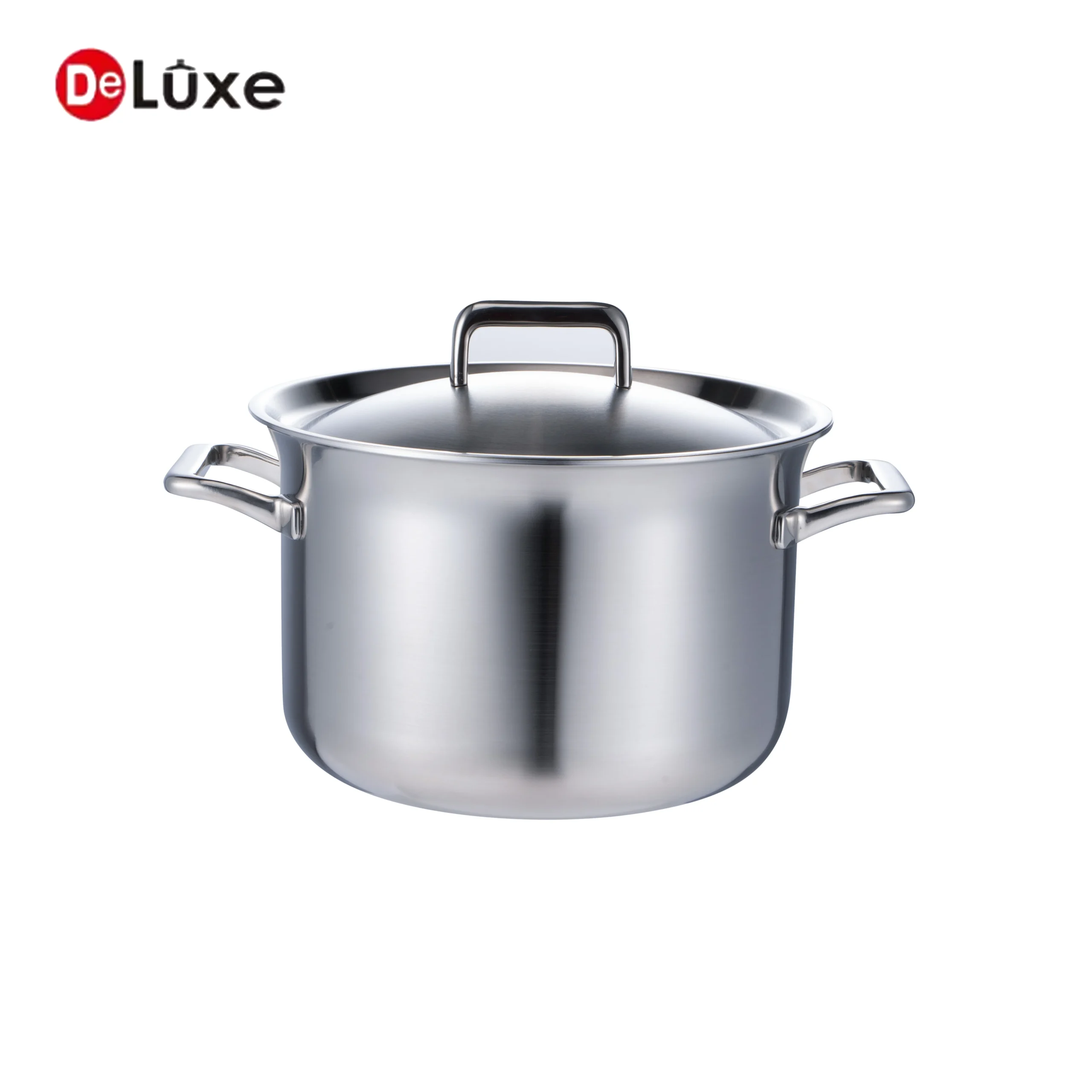 Deluxe admiration stainless steel stock pot with steel lid and double side handles for daily cooking