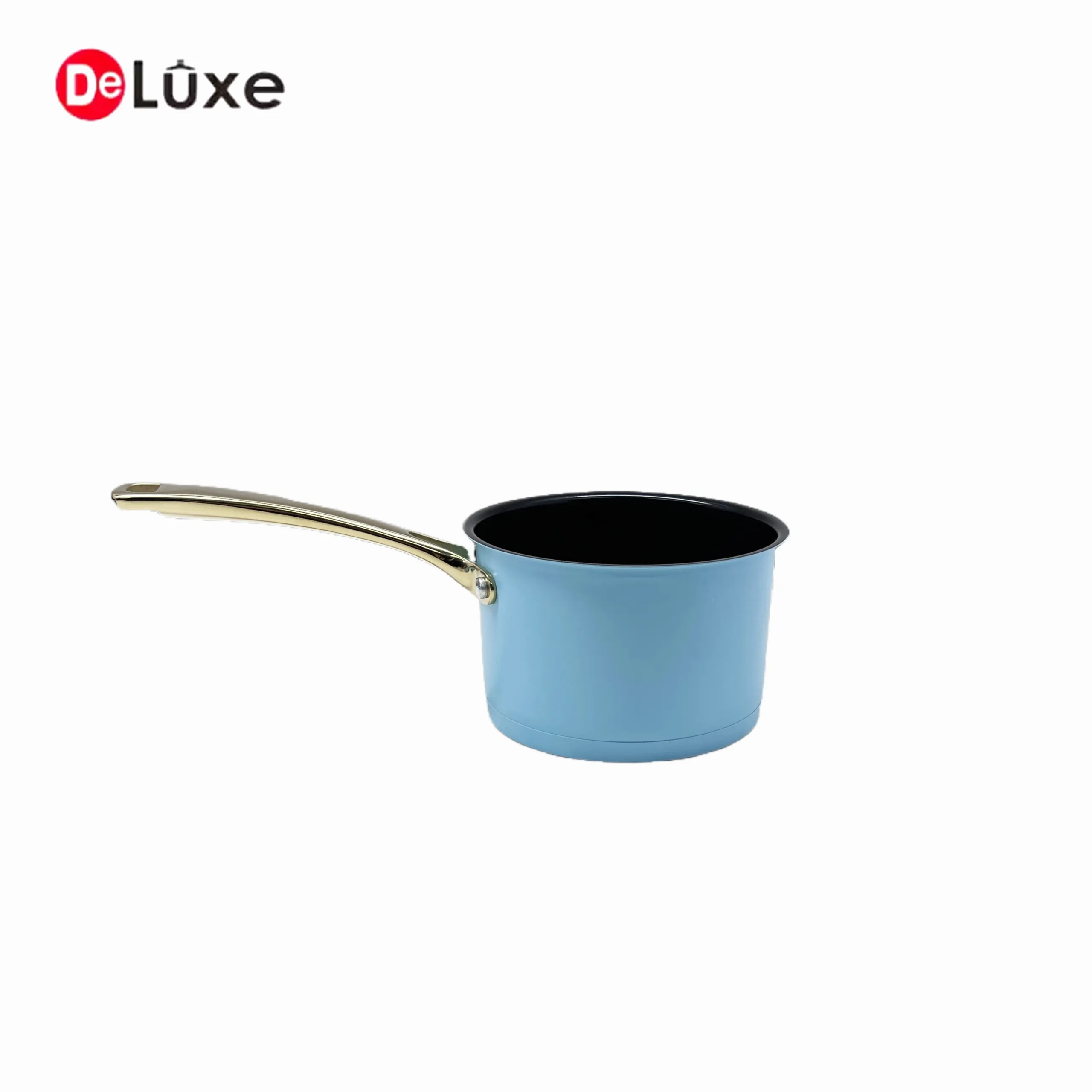 Deluxe blue high-temperature painted stainless steel ceramic nonstick saucepan, custom oem solutions