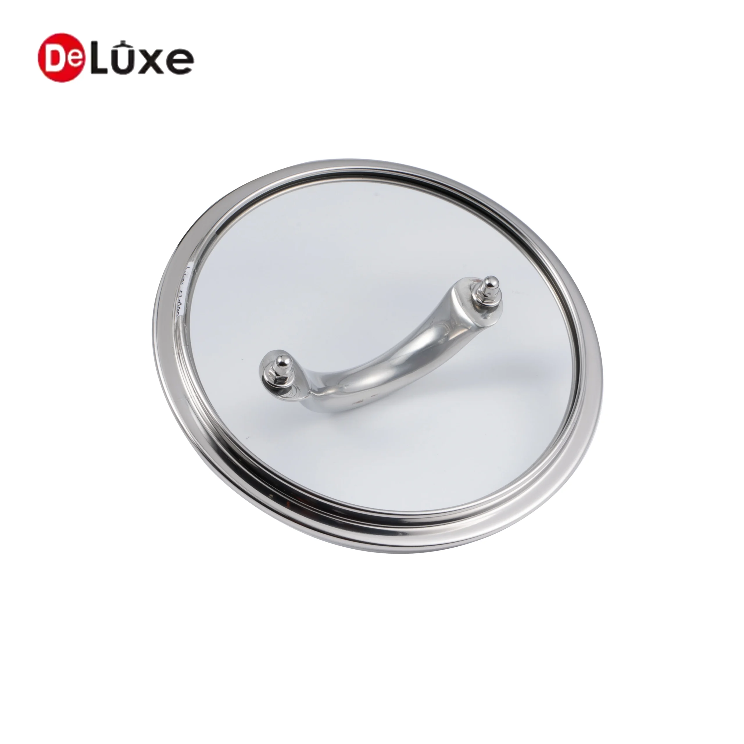 Transparent tempered glass lid with stainless steel handle for stock pot