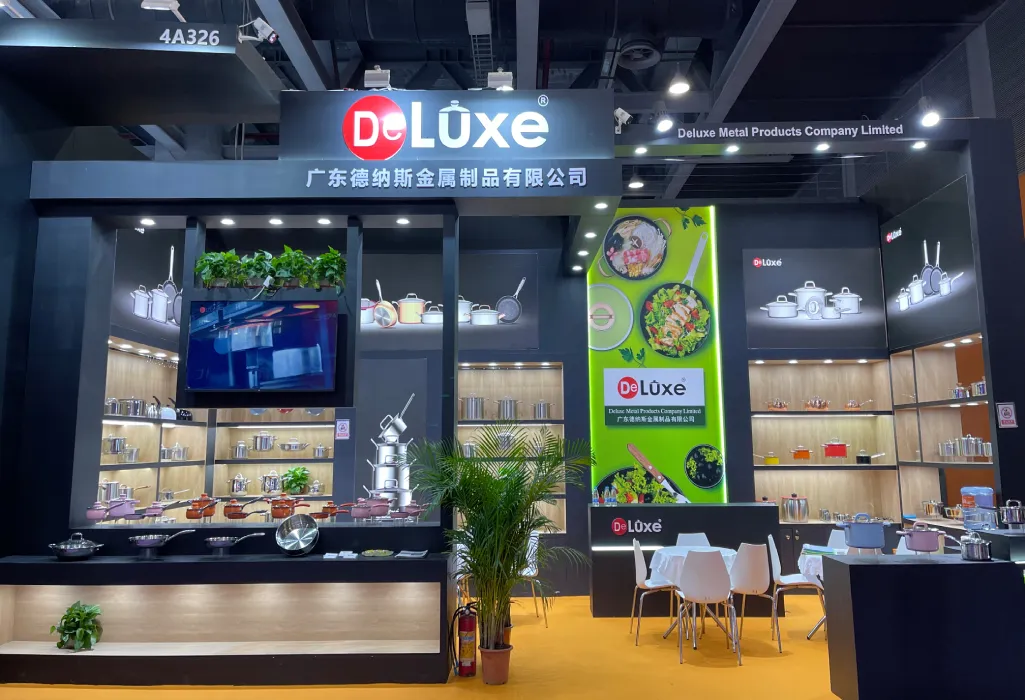 Deluxe Metal stainless steel cookware booth at the China Import and Export Fair