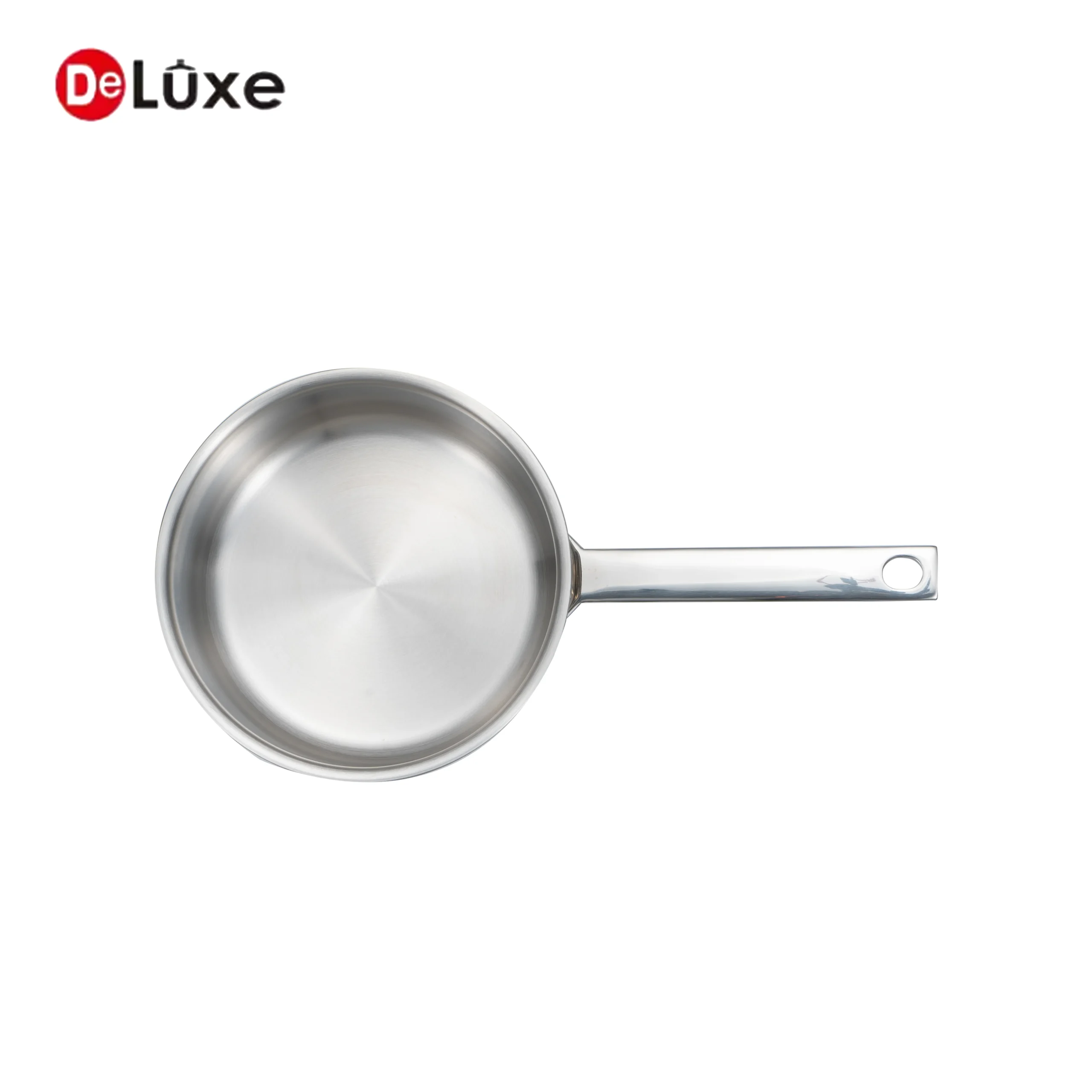 Deluxe top view of 304 stainless steel saucepan