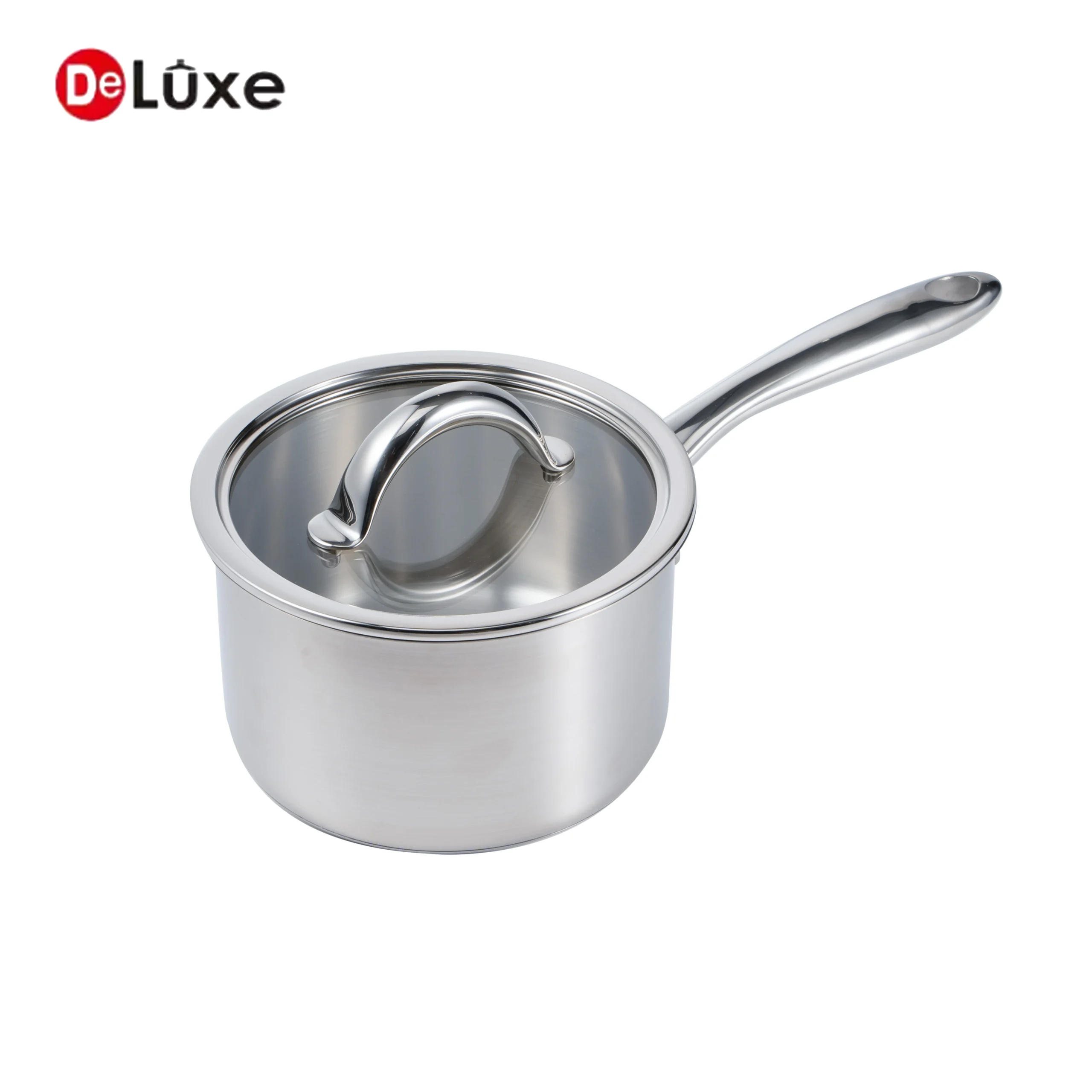 Deluxe SS304 saucepan with glass lid
