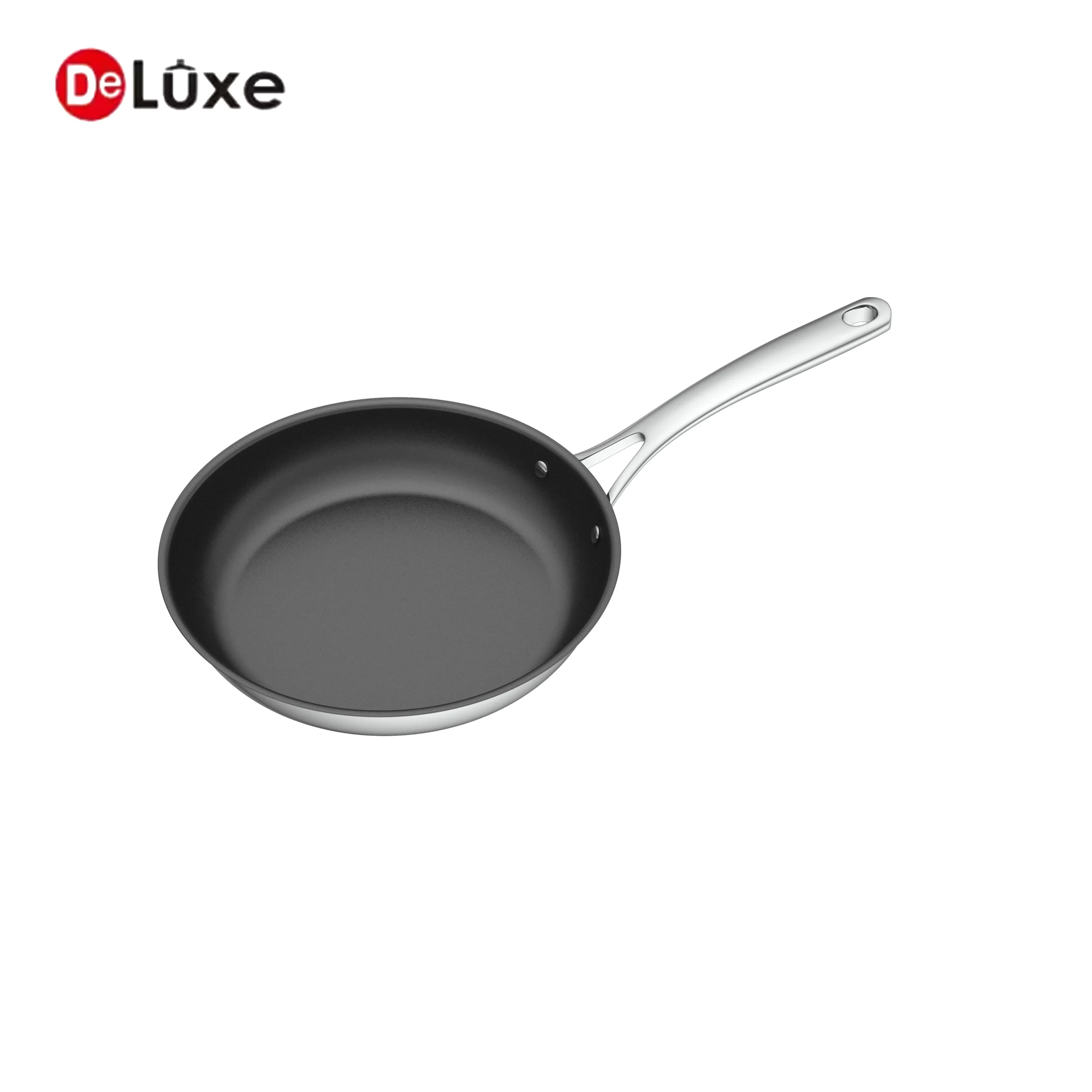 Deluxe ceramic non-stick fry pan top view, suitable for gas and induction cooktop