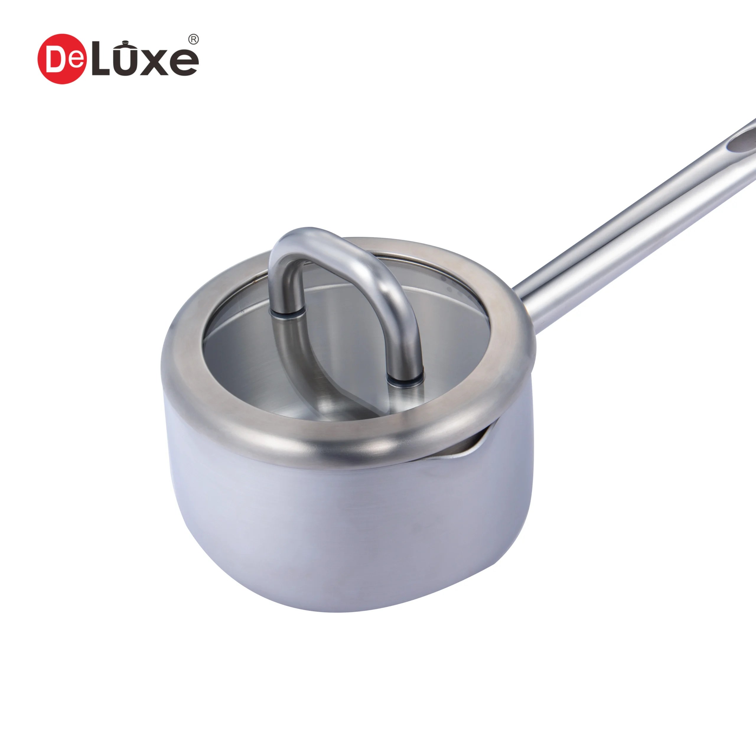 Deluxe ss304 saucepan with glass lid