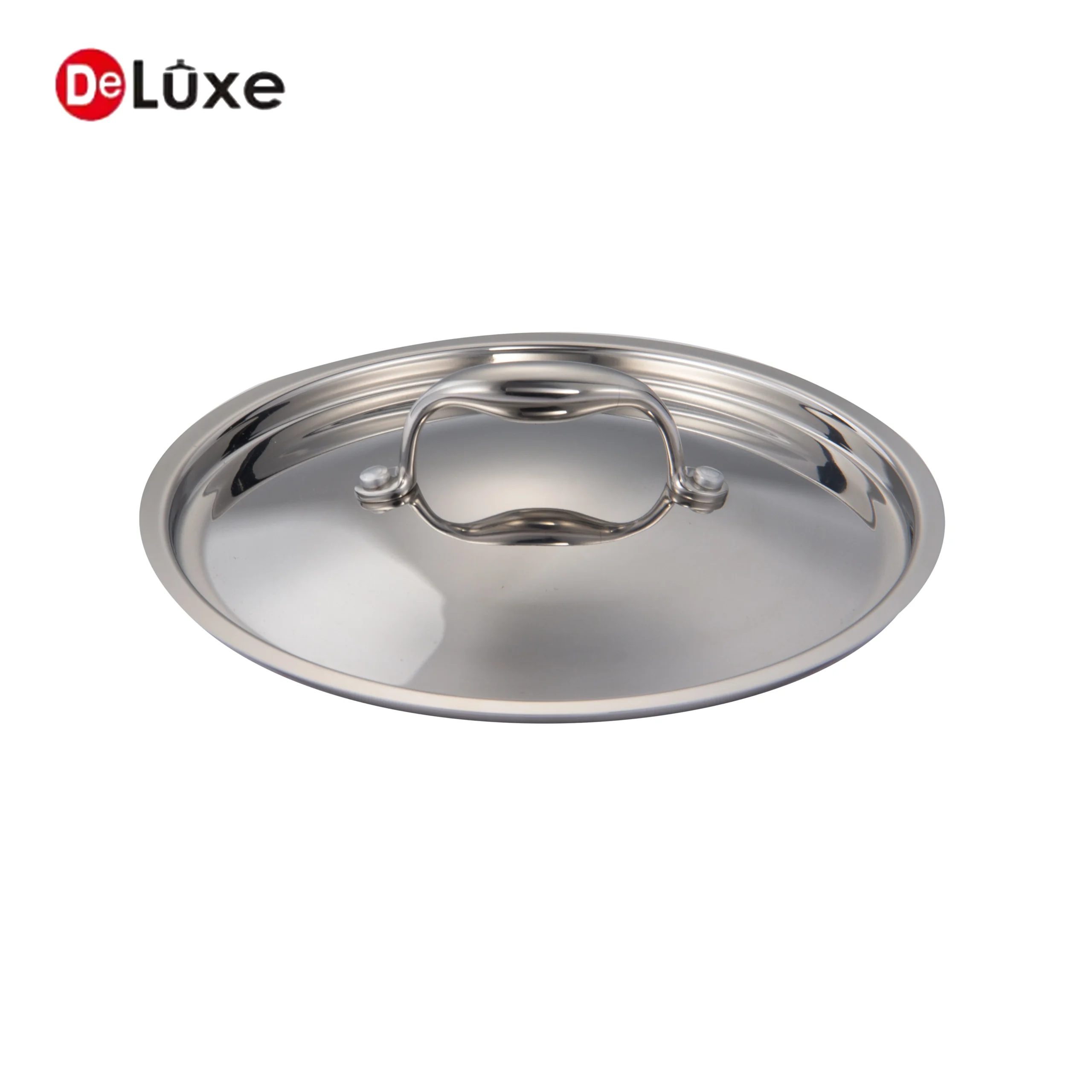 Single polished stainless steel lid matching composite copper apple-shaped cooking pots