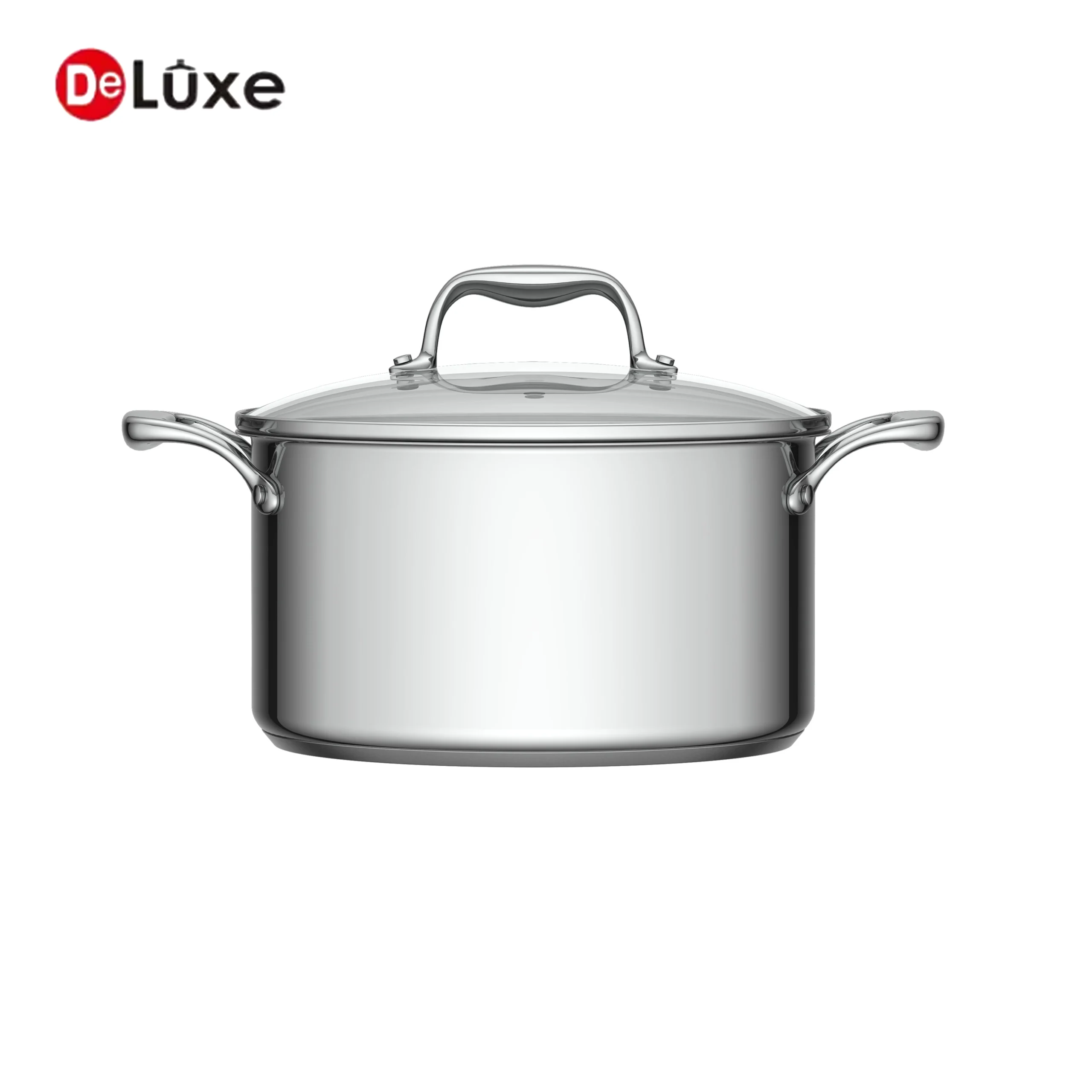 Deluxe stainless steel steamer pot with tempered glass lid for gas and induction cooktops
