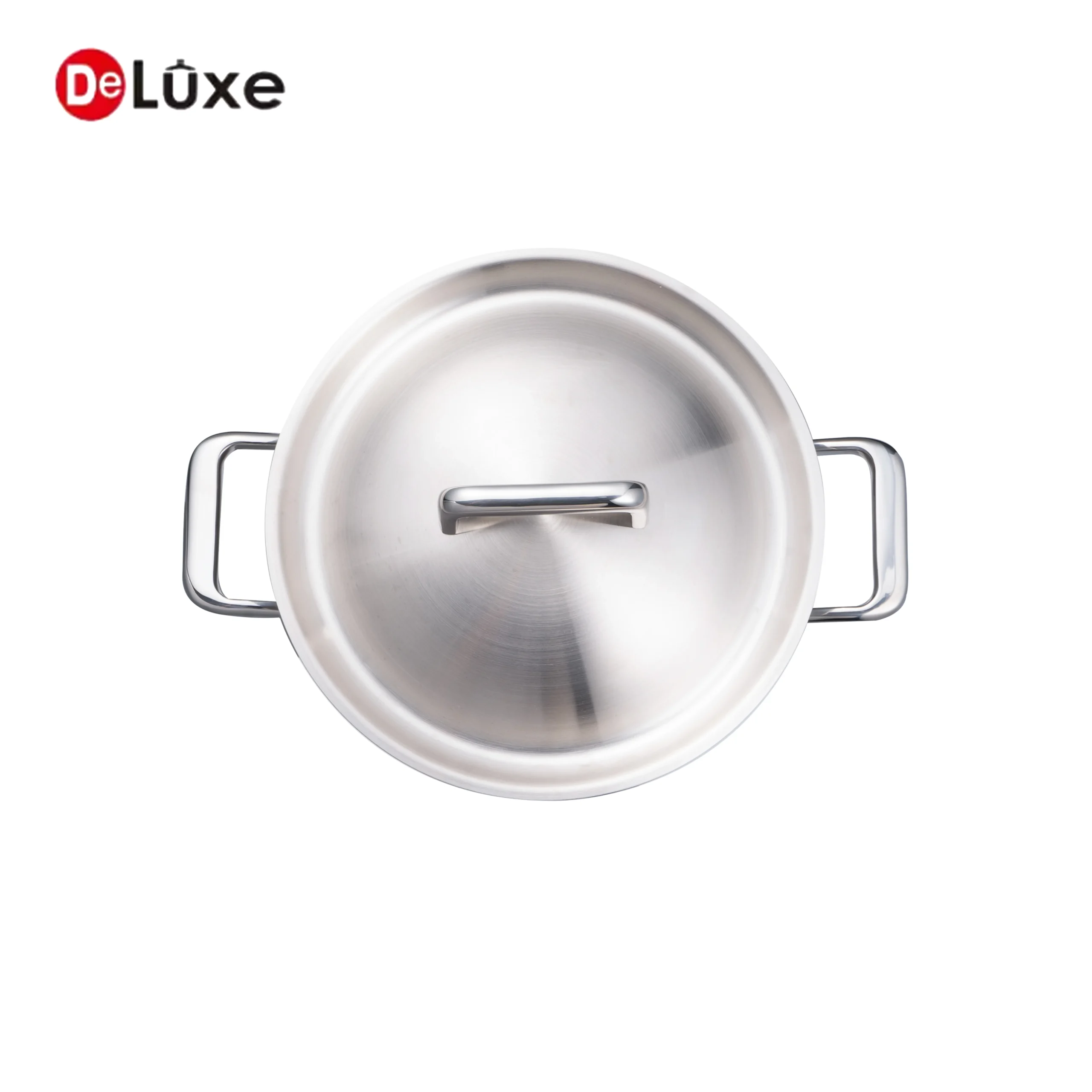 Deluxe 3-layer composite stainless steel stock pot, tight-fitting stainless steel lid helps retain heat and moisture