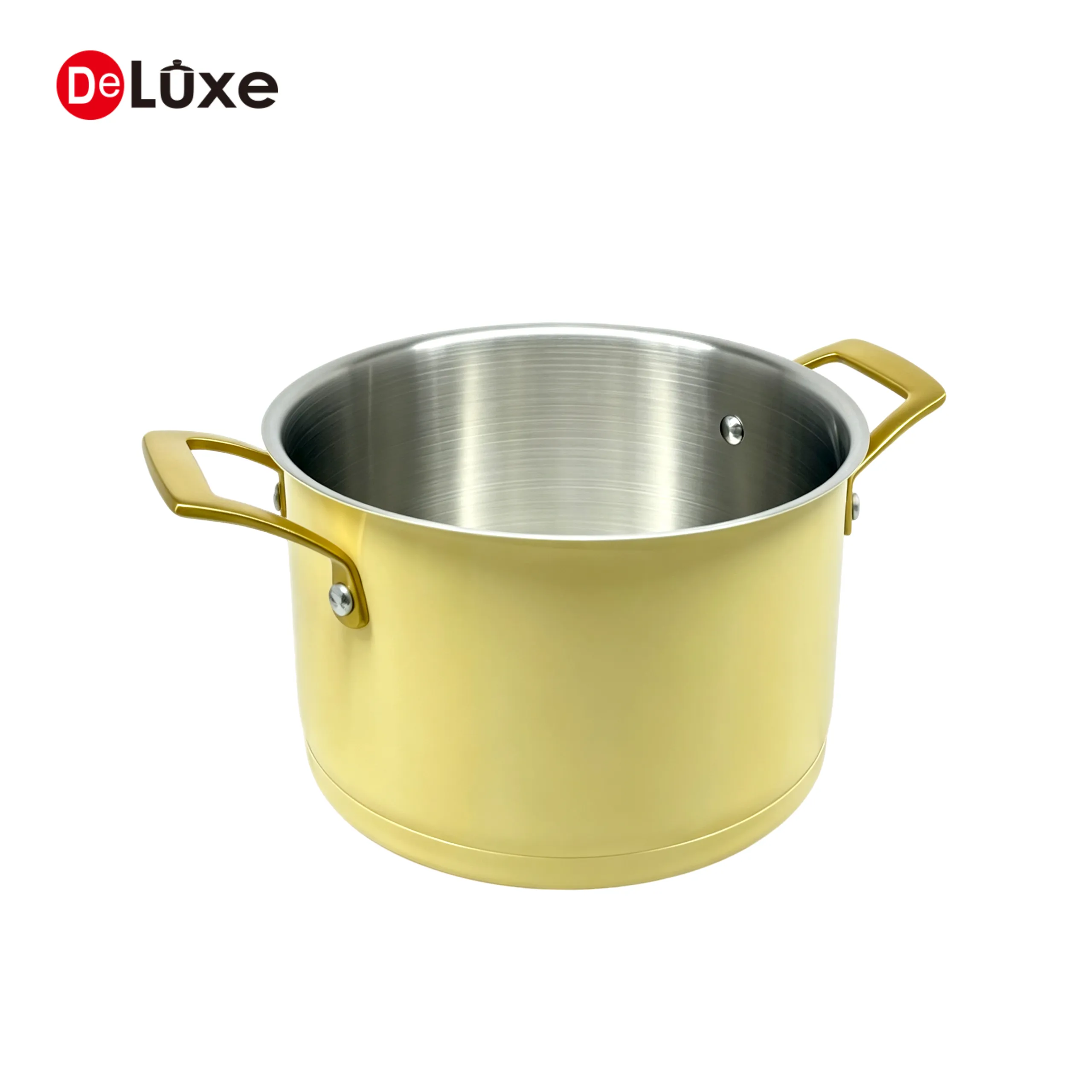 Deluxe yellow ceramic 304 stainless steel stock pot, custom OEM solutions.