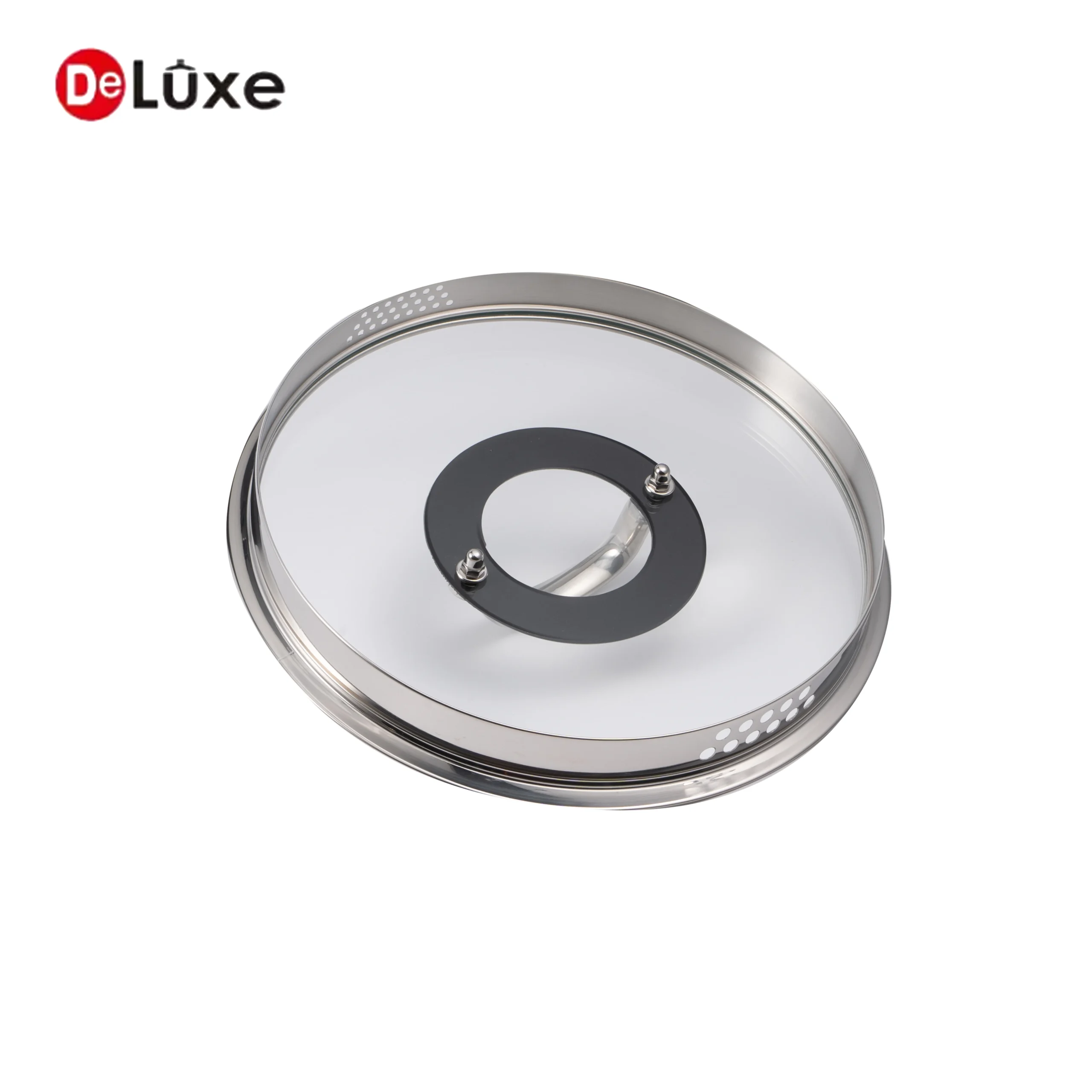 Tempered glass lid for 304 stainless steel shallow casserole cooking pot