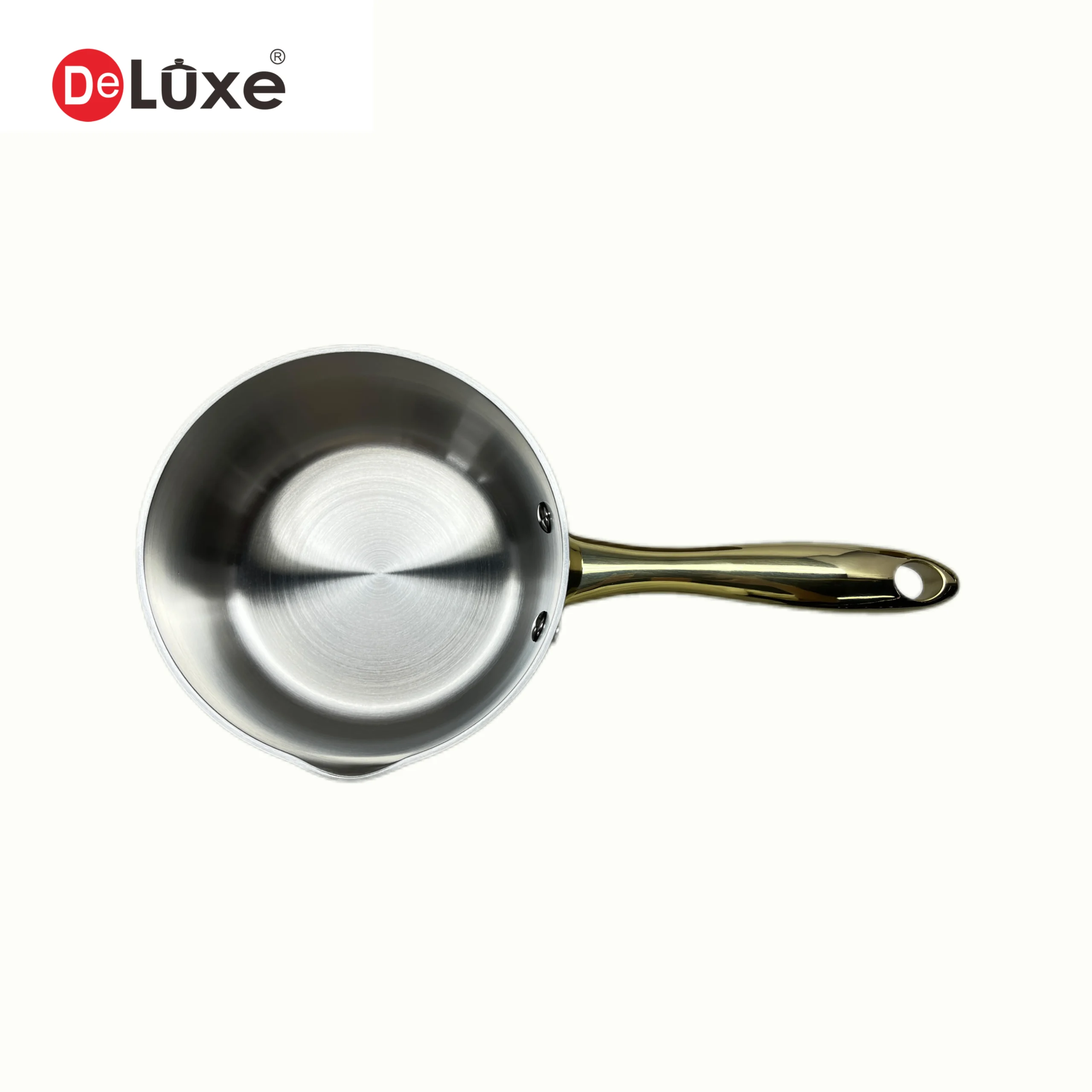 Deluxe 3-Ply Stainless Steel Saucepan Interior, Champagne PVD Finish