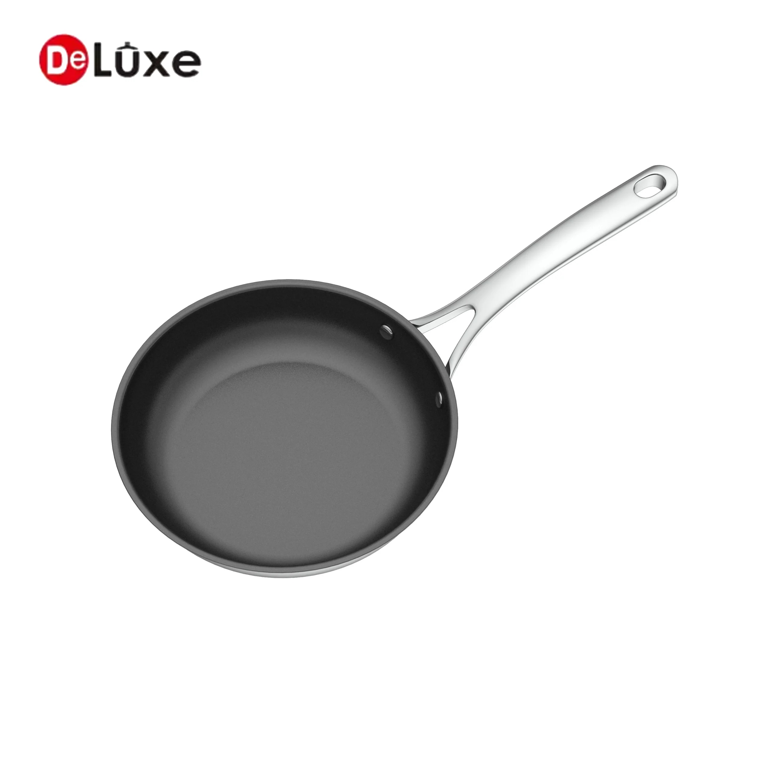 Deluxe stainless steel pan with ceramic non-stick coating, OEM/ODM