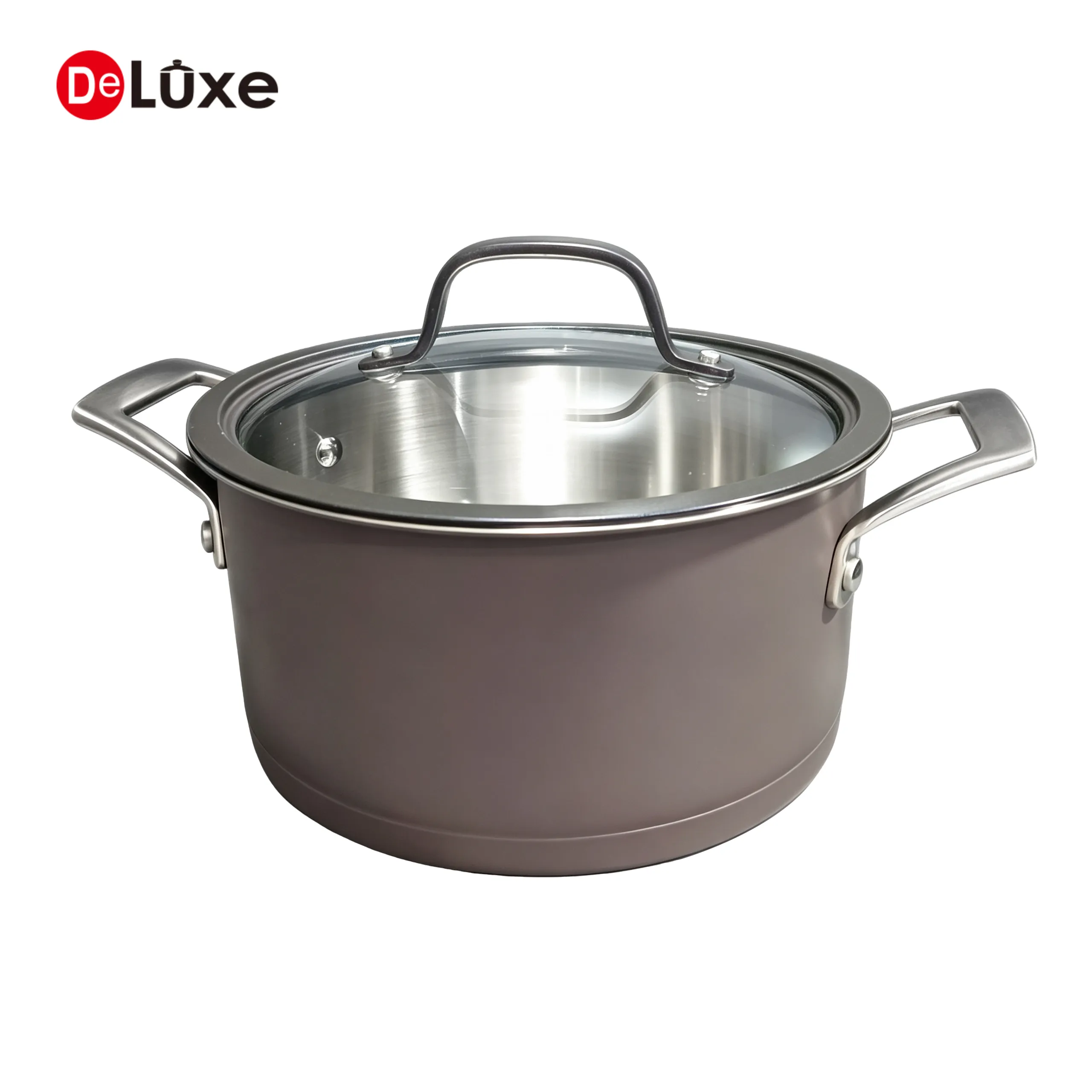 Deluxe purple ceramic stainless steel stock pot