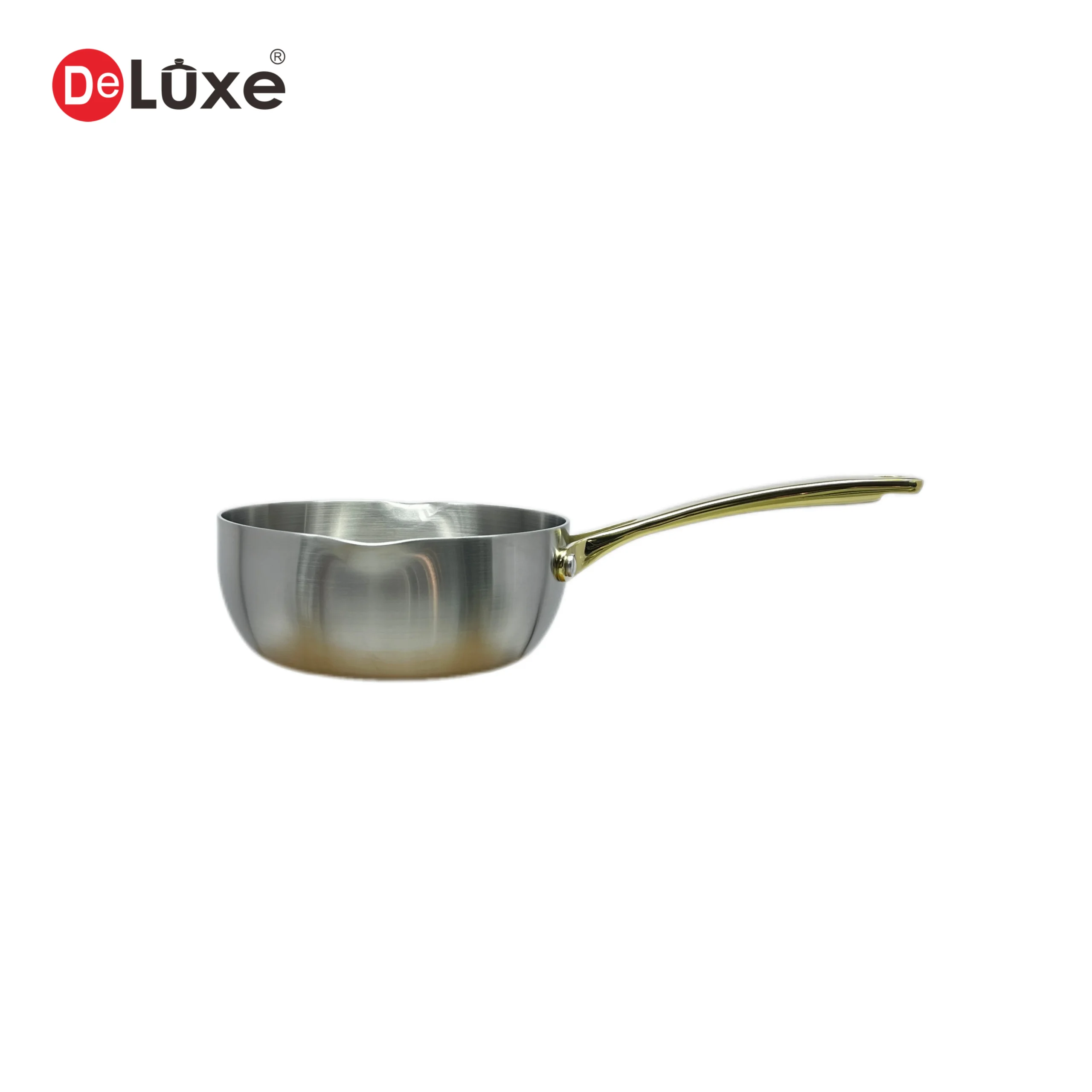 Deluxe Stainless Steel Saucepan with Single Hollow Cast Steel Handle