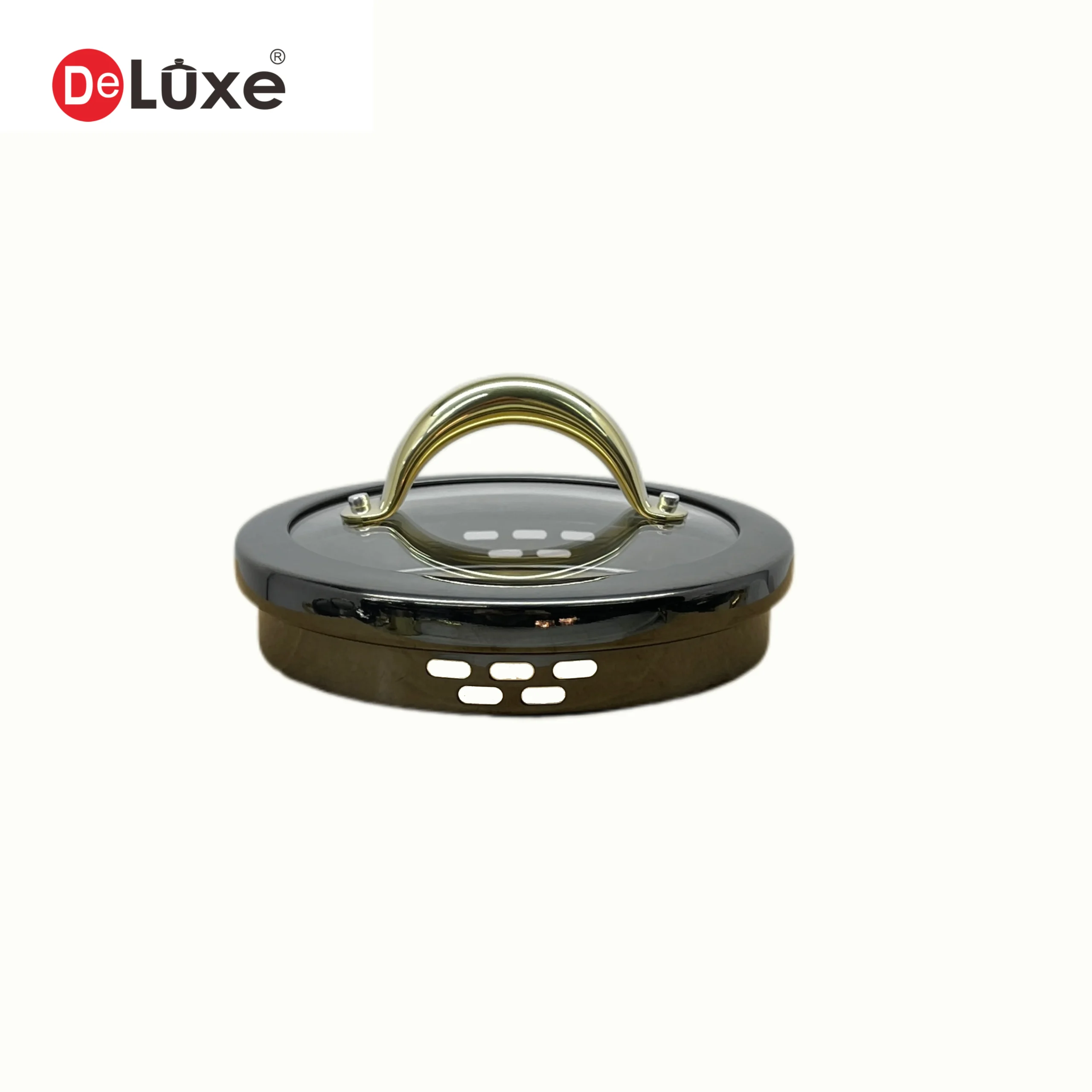 Deluxe Tempered Glass Lid with 304 Steel Ring for Cookware, Champagne PVD Series