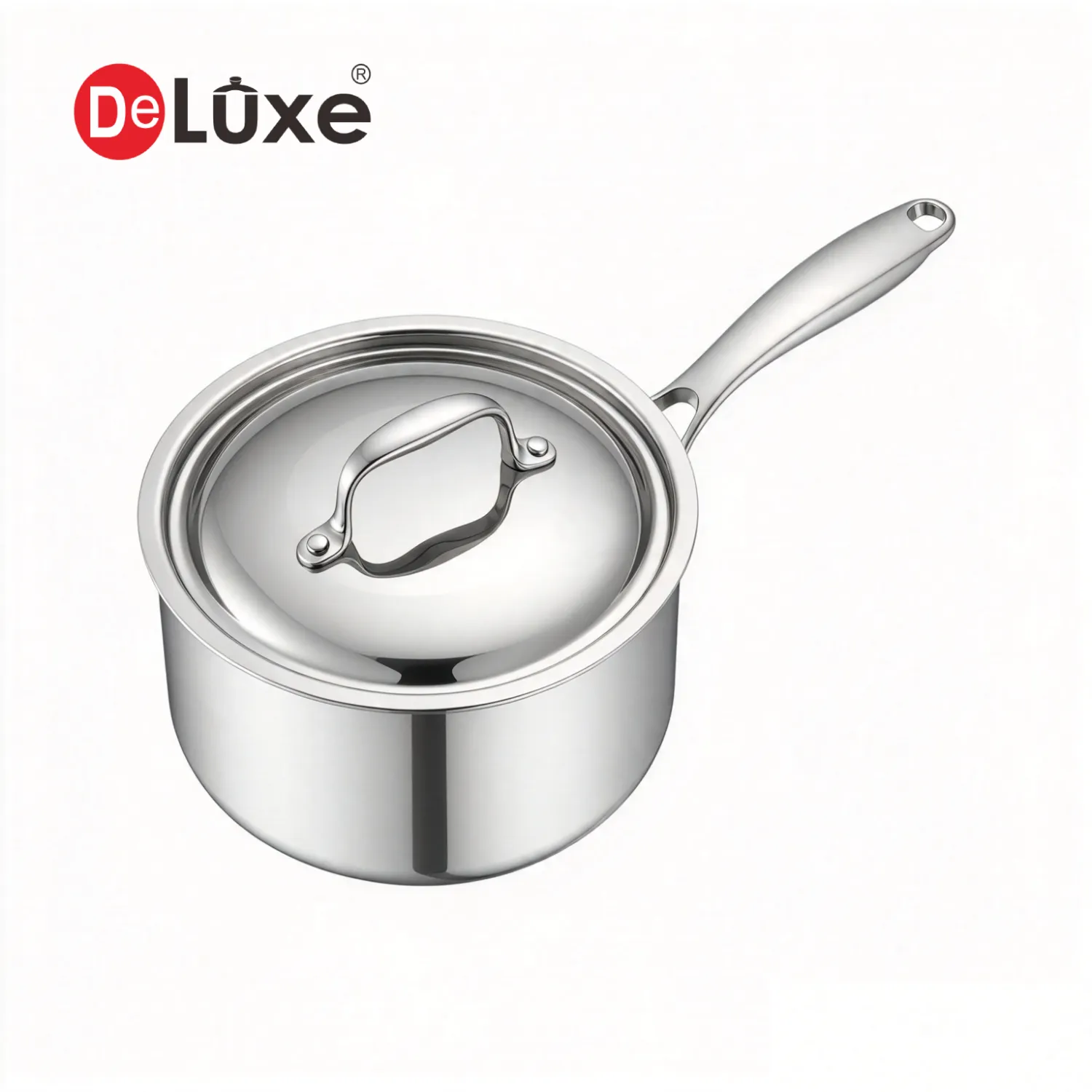Deluxe 5-Ply 304 Stainless Steel Saucepan with Stainless Steel Lid Wholesale