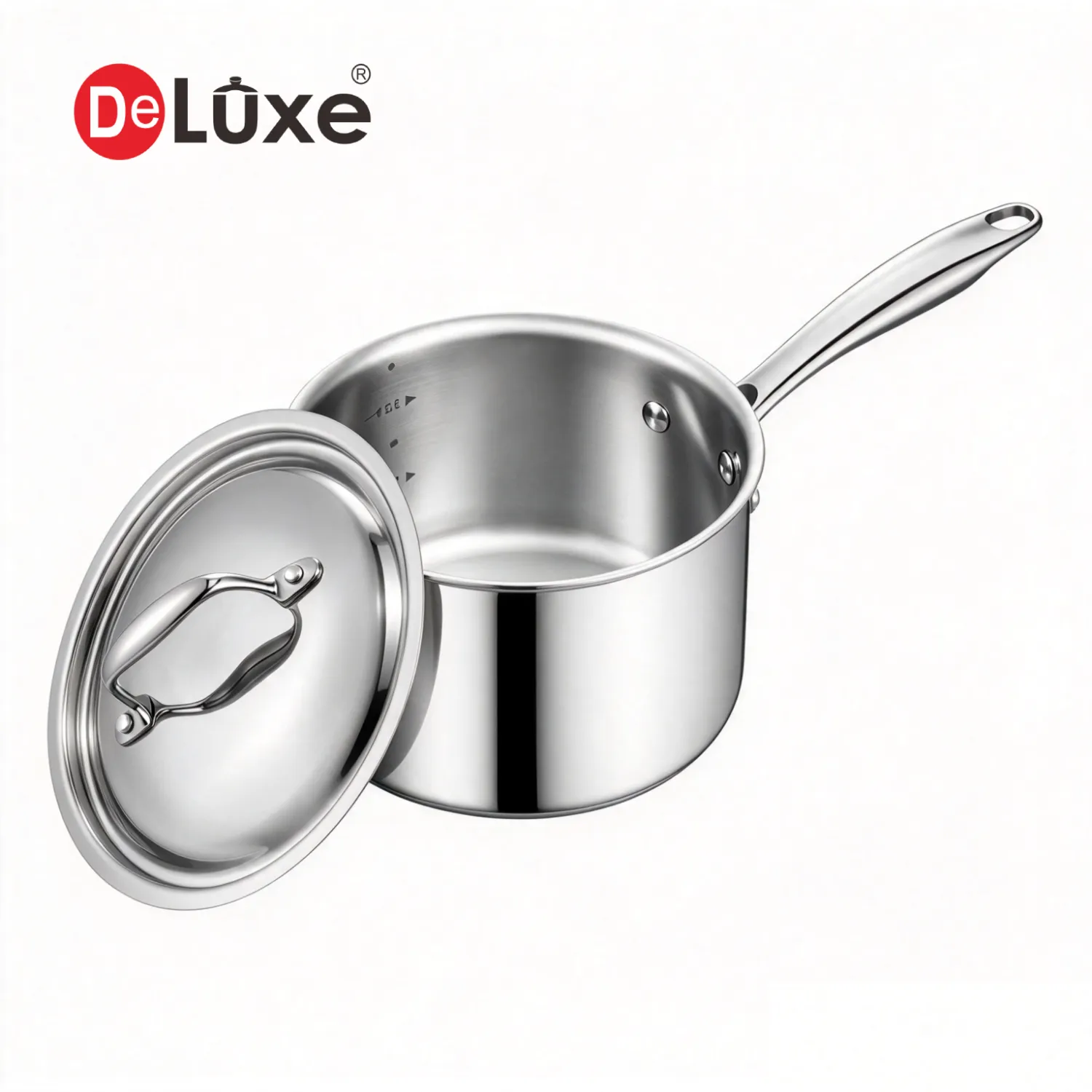 Deluxe 5-Ply 304 Stainless Steel Saucepan with Stainless Steel Lid, Custom Cookware Solutions