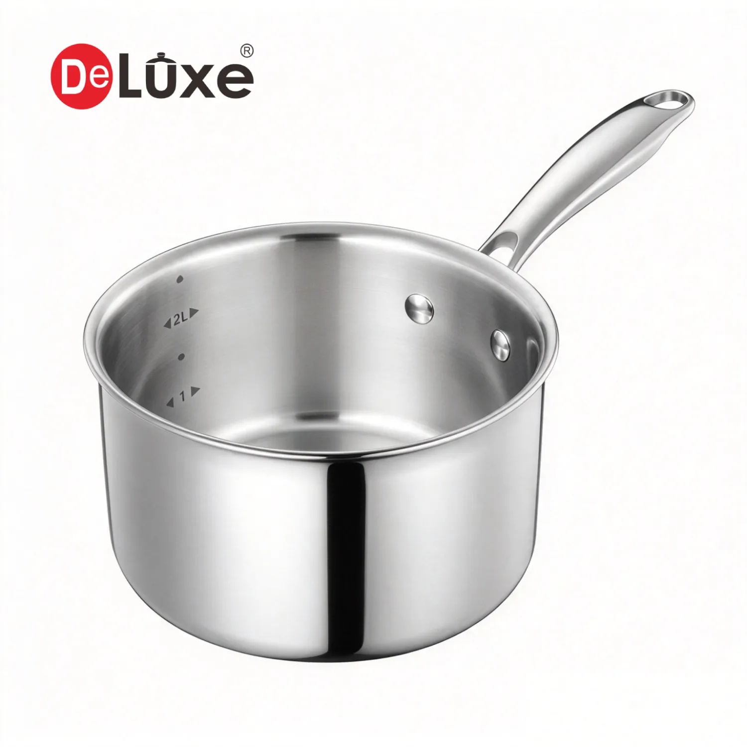 Deluxe 5-Ply 304 Stainless Steel Saucepan with Water Level Line