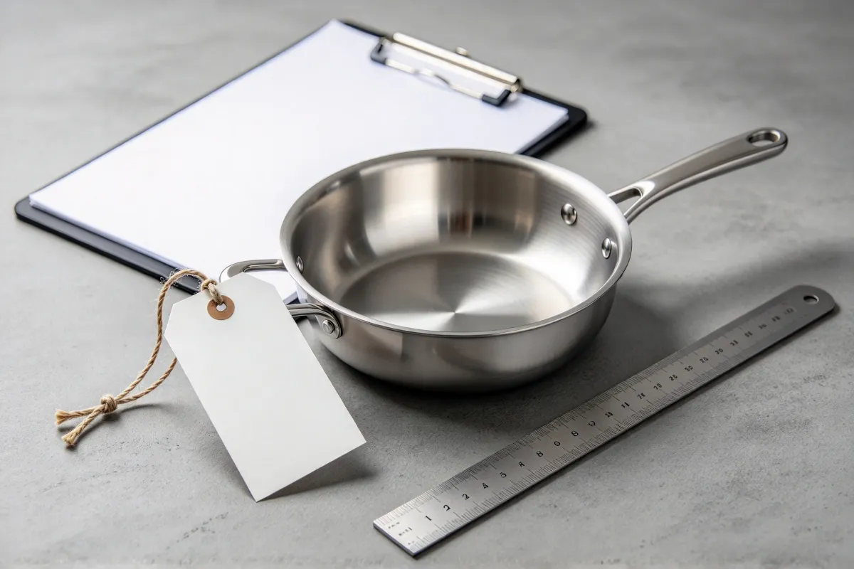 Approved golden sample cookware tagged and signed for production reference